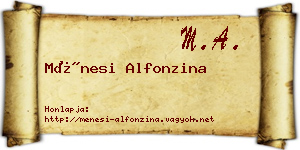 Ménesi Alfonzina névjegykártya